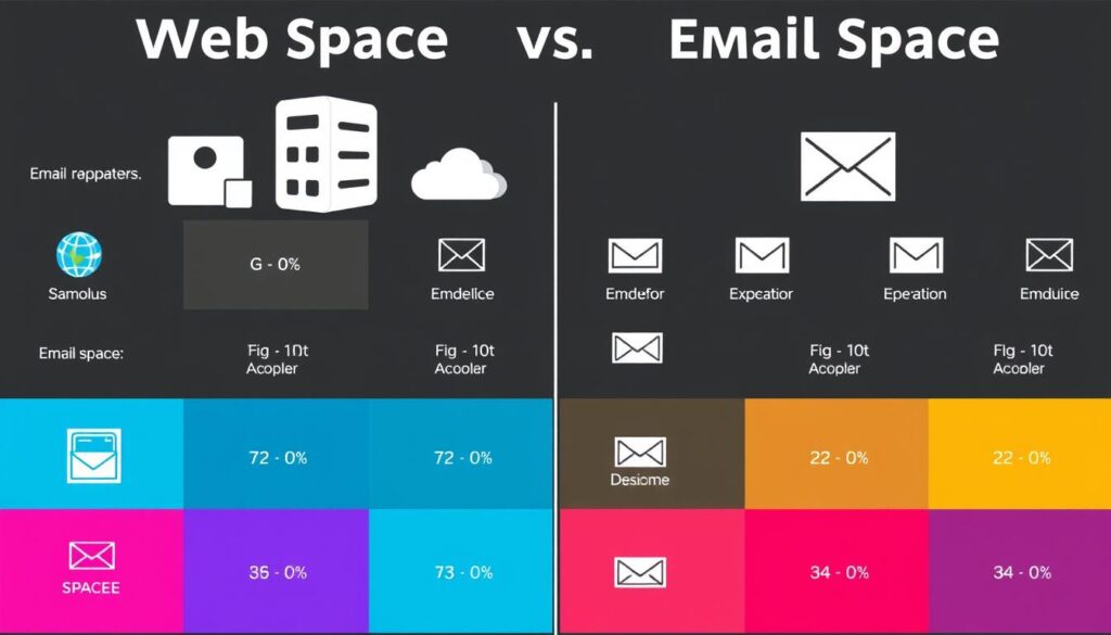 Web領域とメール領域の比較表 Web領域とメール領域の比較表